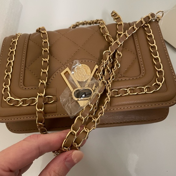 Valentino Orlandi Brown Quilted Chain Bag with Card Space Inside NWT - Picture 6 of 6